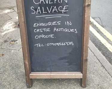 Sign for Cavern Salvage in Cockermouth