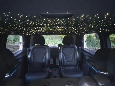 Fairy lights inside an electric car