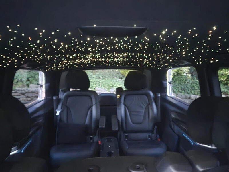 Fairy lights inside an electric car