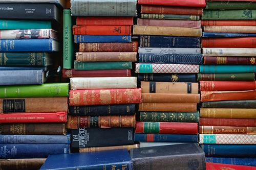 Stacks of second-hand books