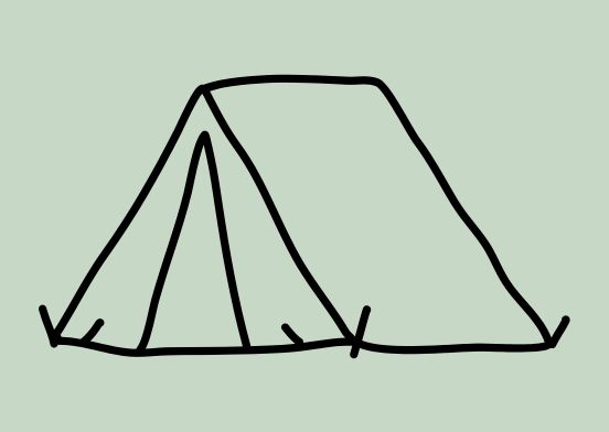 Outline drawing of a tent