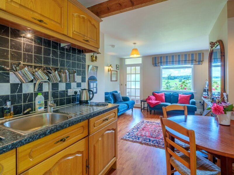 Kitchen, lounge and diner at Woodland Cottage